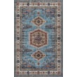 Momeni Karachi KAR-10 Blue rug with intricate patterns and hues of blue and beige, perfect for adding elegance to a living space.