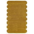 Momeni Claude CUD-2 Tumeric rug in warm yellow hues, hand-tufted design, displayed in a cozy natural light setting.