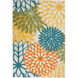 Product Image of Floral / Botanical Turquoise Area-Rugs