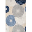 Nourison Aloha ALH-29 rug in blue and grey with floral patterns, ideal for modern living rooms or outdoor patios. Durable and stylish design.