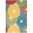 Nourison Aloha ALH-29 rug in vibrant blue, yellow, and green tones with intricate floral patterns, perfect for brightening any living space.