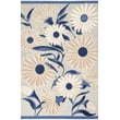 Nourison Aloha ALH-33 Blue Grey rug with vibrant floral pattern, ideal for modern indoor or outdoor settings, adding a pop of color.