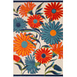 Vibrant Nourison Aloha ALH-33 rug featuring blue, orange, and red colors, perfect for brightening up any living space with its intricate design.