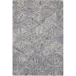 Nourison Interlock Heather wool rug in shades of grey and ivory on a hardwood floor. Hand-hooked for a textured, elegant look.