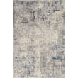 Nourison Rustic Textures RUS-07 rug in ivory, grey, and blue, showcasing a contemporary pattern perfect for modern home decor.