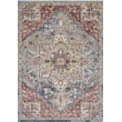 Nourison Juniper JPR-04 Blue rug featuring an intricate geometric pattern in shades of blue and gray, perfect for modern interiors.