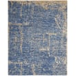 Product Image of Abstract Dark Blue, Mocha Area-Rugs