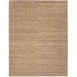 Nourison Alanna ALN-01 Beige rug, handwoven design with natural tones, displayed in a cozy living room setting on wooden flooring.