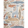Nourison Astra Washables ASW-01 Ivory rug showcasing an elegant ivory color, perfect for modern living room decor, enhances style with subtle patterns.