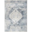 Nourison Astra Washables ASW-11 rug in blue and ivory hues, showcasing a chic geometric pattern, perfect for modern home decor.
