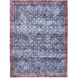 Nourison Brilliance Washables WSB-06 Blue, Brick rug with a vibrant blue and brick geometric pattern, ideal for modern home decor.