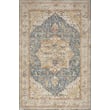 Nourison Petra PTR-06 rug in ivory and blue with intricate patterns, perfect for adding elegance to living room or bedroom decor.