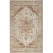 Nourison Petra PTR-06 Ivory, Rust rug showcasing intricate patterns with a blend of ivory and rust colors in a modern interior setting.