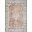 57 Grand by Nicole Curtis Series 4 SR-403 rug in cream, orange, and blue, featuring an intricate pattern; perfect for stylish living spaces.