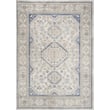 57 Grand by Nicole Curtis Series 4 SR-403 rug in grey and blue, showcasing intricate patterns, ideal for modern living rooms.