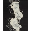 Christopher Guy Wool and Silk CGS-22 Noir rug, hand-knotted, featuring elegant black and cream abstract design in a modern interior setting.