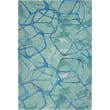 Nourison Symmetry SMM-05 rug in aqua blue, showcasing a hand-tufted design with intricate patterns, perfect for modern decor.