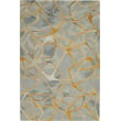 Nourison Symmetry SMM-05 Grey Yellow rug featuring a geometric pattern in grey and yellow, hand-tufted for a modern living space.