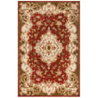 Safavieh Classic II CL-234 rug in rust and green, hand-tufted, with vintage floral pattern, enhances living room style and warmth.