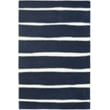 Product Image of Striped Martha Stewart Rugs &middot; Martha Stewart - Hand-Tufted &middot; Chalk Stripe &middot; Wrought Iron, Navy (MSR-3617C) Area-Rugs