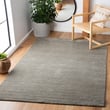 Safavieh Himalaya HIM-311 Gray (D) wool rug in a cozy living room setting, hand-hooked design with neutral tones complementing hardwood floors.