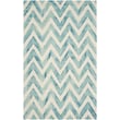 Product Image of Chevron Safavieh &middot; Dip Dye &middot; DDY-715 &middot; Ivory, Turquoise (H) Area-Rugs