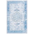 Safavieh Arizona Washables ARZ-105 rug in white, blue, and silver with a modern design, perfect for stylish, contemporary home decor.