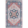 Safavieh Arizona Washables ARZ-120 rug in rust and beige displayed on a hardwood floor, showcasing its intricate pattern and soft texture.