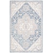 Lauren by Ralph Lauren Percy LRL-6652 rug in blue and ivory, hand-tufted, displayed in a cozy living room setting with wooden flooring.
