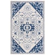 Lauren by Ralph Lauren Percy LRL-6652 rug in ivory and navy, hand-tufted pattern, elegant design ideal for a sophisticated living room.