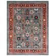 Lauren by Ralph Lauren Power-Loomed 1100 LRL-1108 rug in blue and rust, showcasing intricate design, perfect for modern home decor.