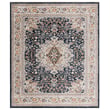 Lauren by Ralph Lauren Power-Loomed 1100 LRL-1121 Ivory Navy rug with intricate patterns adds elegance to any living room setting.
