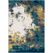 Product Image of Abstract Aqua, Blue, Mustard, Charcoal, Cream, (PEI-1012) Area-Rugs