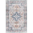 Livabliss Lavable Printed rug in Ice Blue, White, and Camel colors, elegant design suitable for enhancing any modern living space.