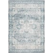 Livabliss Lavable Printed rug in light grey, blue, and cream hues, enhances any space with its elegant design and subtle color palette.