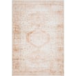 Livabliss Lavable Printed rug in orange, natural, and light grey. Features a soft texture with a striking pattern, enhancing any room's decor.