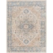 Livabliss Lillian 31366 rug in ivory, blue, and tan featuring a traditional pattern, ideal for enhancing a cozy living room setting.