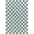 Livabliss Brook 491048 Teal, Off-White hand-tufted rug with intricate geometric patterns on a plush surface, ideal for modern interiors.