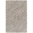 Livabliss Ottawa 32479 off-white, charcoal, and brown hand-tufted rug showcasing an elegant pattern on a hardwood floor setting.