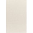 Becki Owens x Livabliss Birdie 491176 Pearl Off-White Ash rug with a subtle intricate border pattern, ideal for elegant home decor settings.