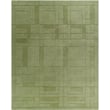 Frank Lloyd Wright Foundation x Surya Luxuries green rug (FLW-2303); hand-loomed, intricate design in a neutral setting with soft lighting.