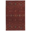 Capel Kindred Kilim area rug featuring red, blue, and green hues, made with durable materials and artisanal construction, set in a cozy room.