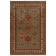 Capel Kindred Medallion rug in green, terracotta, and tan, featuring intricate patterns; ideal for adding elegance to any room.
