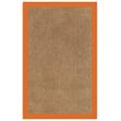 Capel Zelda Basketweave Orange rug in Canvas Tangerine, showcasing a vibrant orange hue. Made from durable Olefin for indoor use.