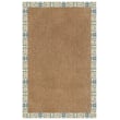 Capel Zelda Basketweave rug in tan, white, and teal inca lime colors made of olefin material with a textured design pattern.