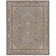 Capel Urda Isfahan Steel rug in shades of gray and blue displayed in a modern living room setting, highlighting its hand-tufted design.