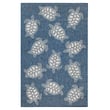 Liora Manne Carmel Seaturtles Navy rug featuring a vibrant sea turtle design. Ideal for coastal decor with rich navy tones.