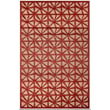 Liora Manne Carmel Tonga Tile Chili rug featuring a vibrant geometric pattern in red and brown, ideal for enhancing living spaces.