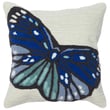 Liora Manne Front Porch Butterfly Blue Pillow showcasing vibrant butterflies on a blue background, ideal for enhancing outdoor decor.