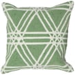 Liora Manne Front Porch Pillow Hex Green 1741-06 showcases a vibrant geometric pattern in green and teal tones, adding a stylish touch to outdoor spaces.